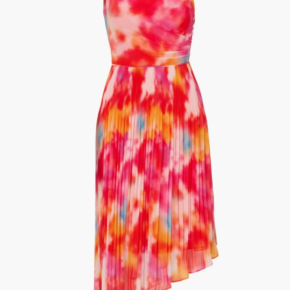 Adrianna Papell Red and Pink Halter Sundress